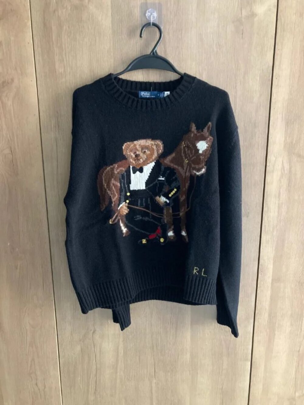 Ralph Lauren Tuxedo Bear Horse Knit Sweater